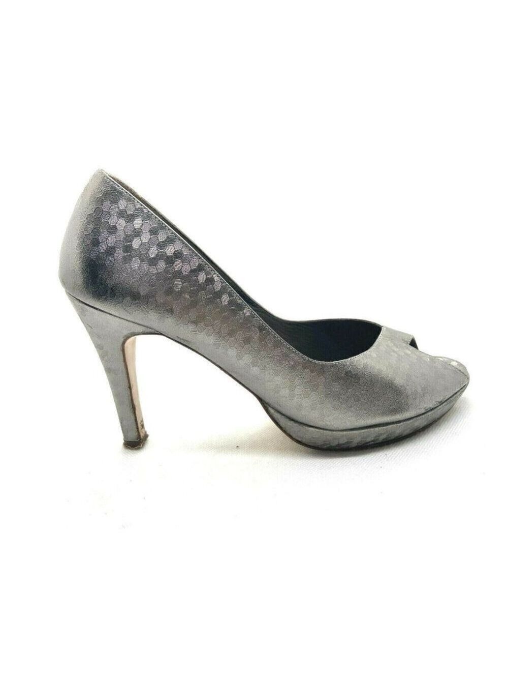 Flavio Gatto Women's Silver Leather Heels Size US 10